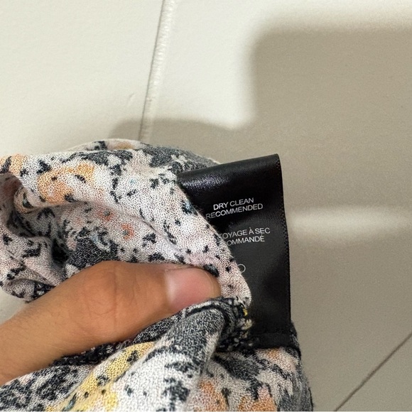 AFRM Hazel Women's Floral Smocked Gold Bouquet V Neck Midi Romantic Dress Size M - Picture 14 of 14